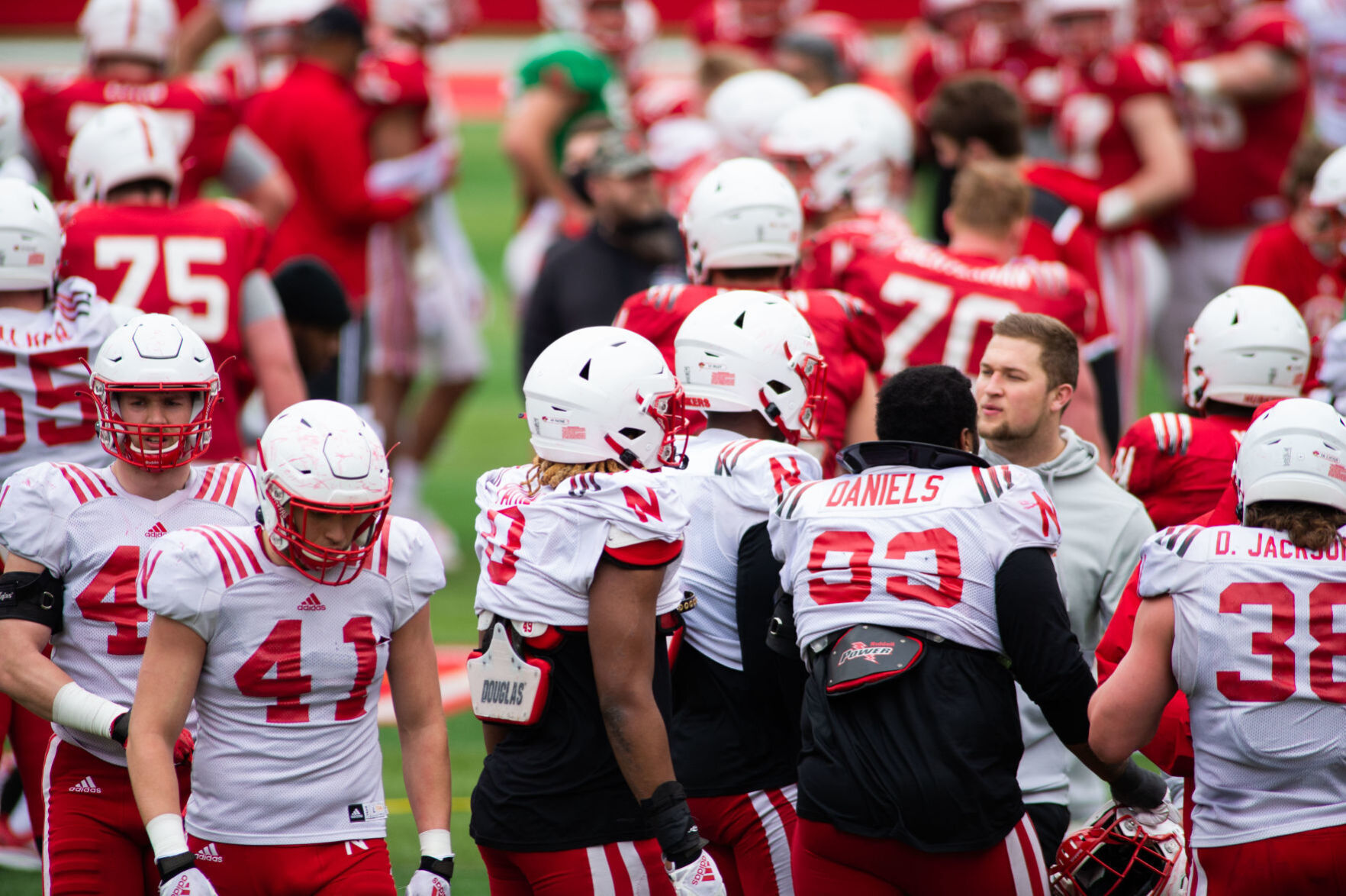 Nebraska football practice, 4.17